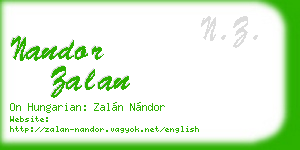 nandor zalan business card