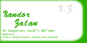 nandor zalan business card